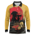 Australia Two-up Pennies ANZAC Day Long Sleeve Polo Shirt Slouch Hat Last Post With Poppy