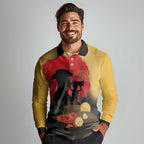 Australia Two-up Pennies ANZAC Day Long Sleeve Polo Shirt Slouch Hat Last Post With Poppy