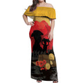 Australia Two-up Pennies ANZAC Day Off Shoulder Maxi Dress Slouch Hat Last Post With Poppy
