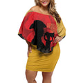 Australia Two-up Pennies ANZAC Day Off Shoulder Short Dress Slouch Hat Last Post With Poppy