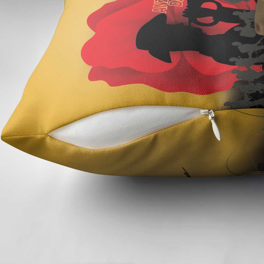 Australia Two-up Pennies ANZAC Day Pillow Cover Slouch Hat Last Post With Poppy