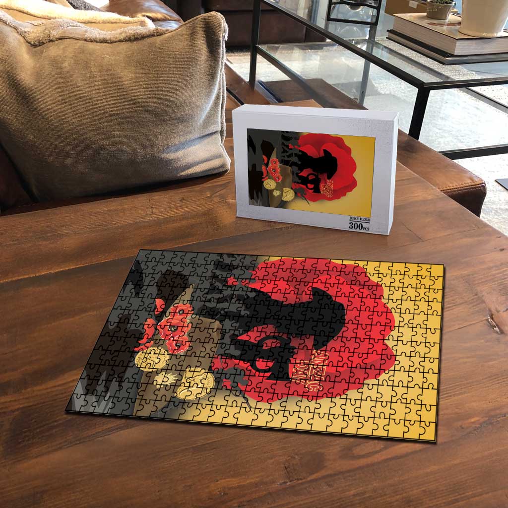 Australia Two-up Pennies ANZAC Day Puzzle Slouch Hat Last Post With Poppy