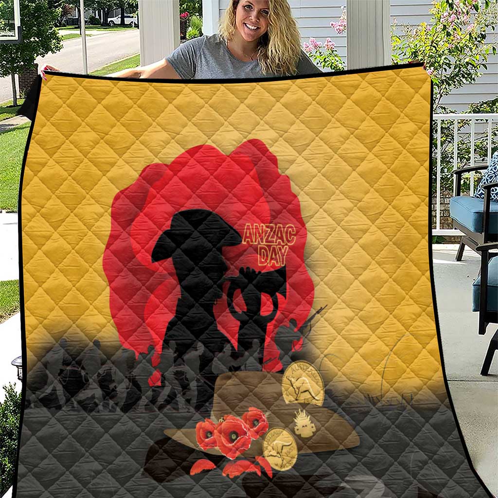 Australia Two-up Pennies ANZAC Day Quilt Slouch Hat Last Post With Poppy