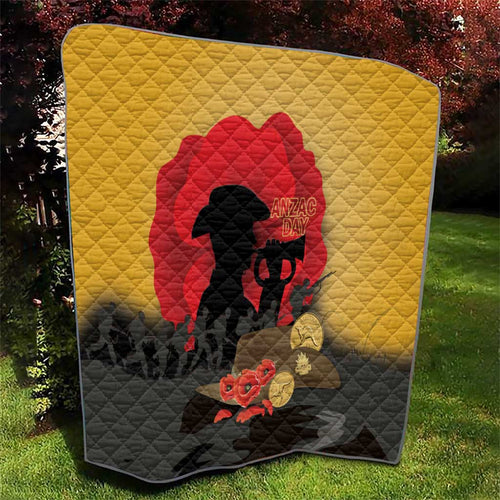Australia Two-up Pennies ANZAC Day Quilt Slouch Hat Last Post With Poppy