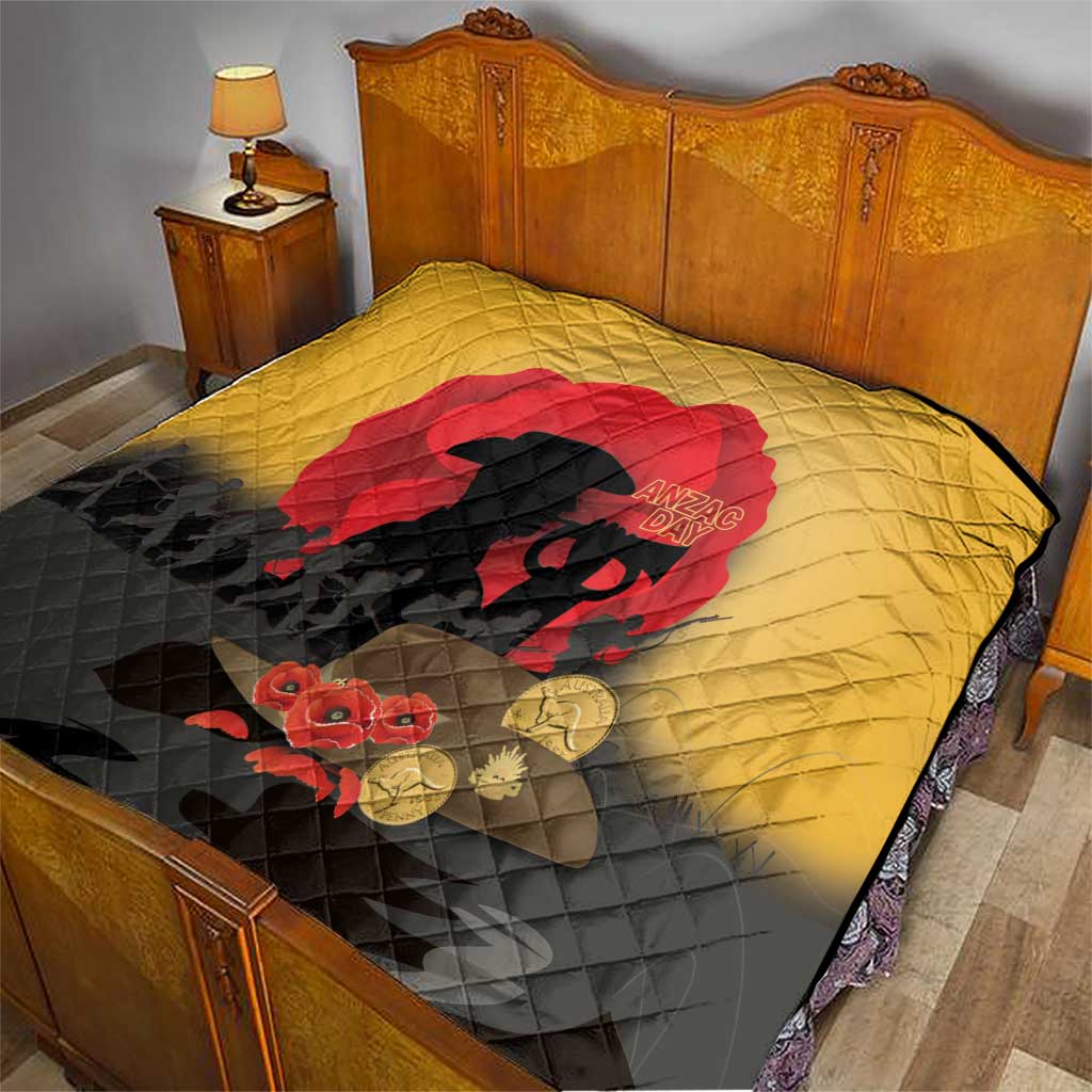 Australia Two-up Pennies ANZAC Day Quilt Slouch Hat Last Post With Poppy