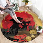 Australia Two-up Pennies ANZAC Day Round Carpet Slouch Hat Last Post With Poppy