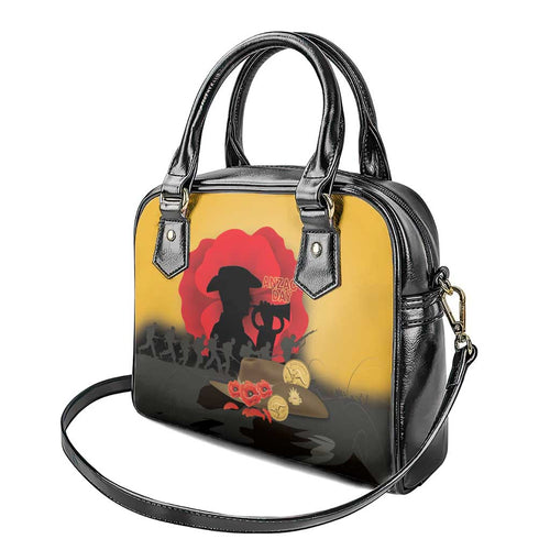 Australia Two-up Pennies ANZAC Day Shoulder Handbag Slouch Hat Last Post With Poppy