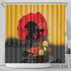 Australia Two-up Pennies ANZAC Day Shower Curtain Slouch Hat Last Post With Poppy