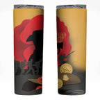 Australia Two-up Pennies ANZAC Day Skinny Tumbler Slouch Hat Last Post With Poppy