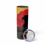 Australia Two-up Pennies ANZAC Day Skinny Tumbler Slouch Hat Last Post With Poppy