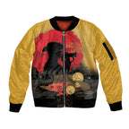 Australia Two-up Pennies ANZAC Day Sleeve Zip Bomber Jacket Slouch Hat Last Post With Poppy