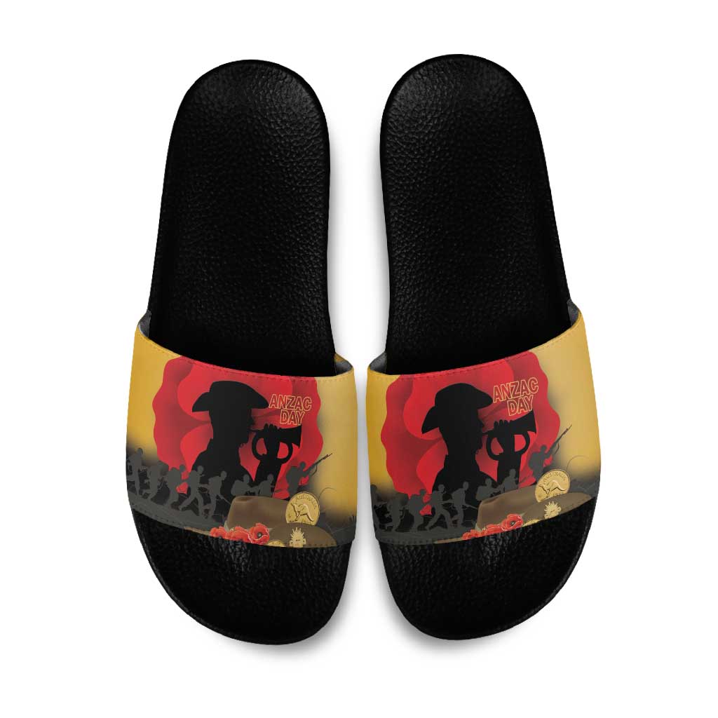 Australia Two-up Pennies ANZAC Day Slide Sandals Slouch Hat Last Post With Poppy