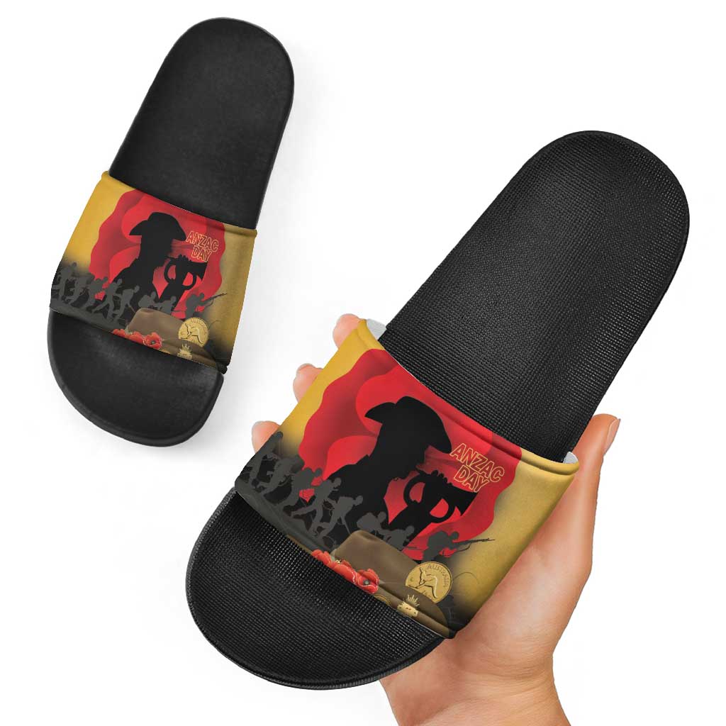 Australia Two-up Pennies ANZAC Day Slide Sandals Slouch Hat Last Post With Poppy