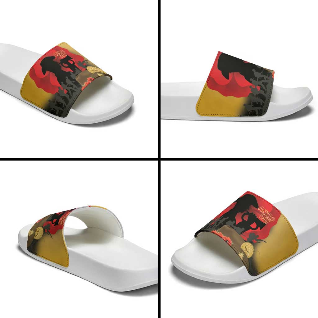 Australia Two-up Pennies ANZAC Day Slide Sandals Slouch Hat Last Post With Poppy