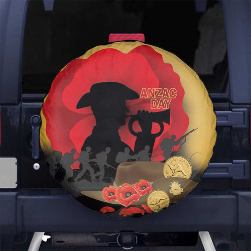 Australia Two-up Pennies ANZAC Day Spare Tire Cover Slouch Hat Last Post With Poppy