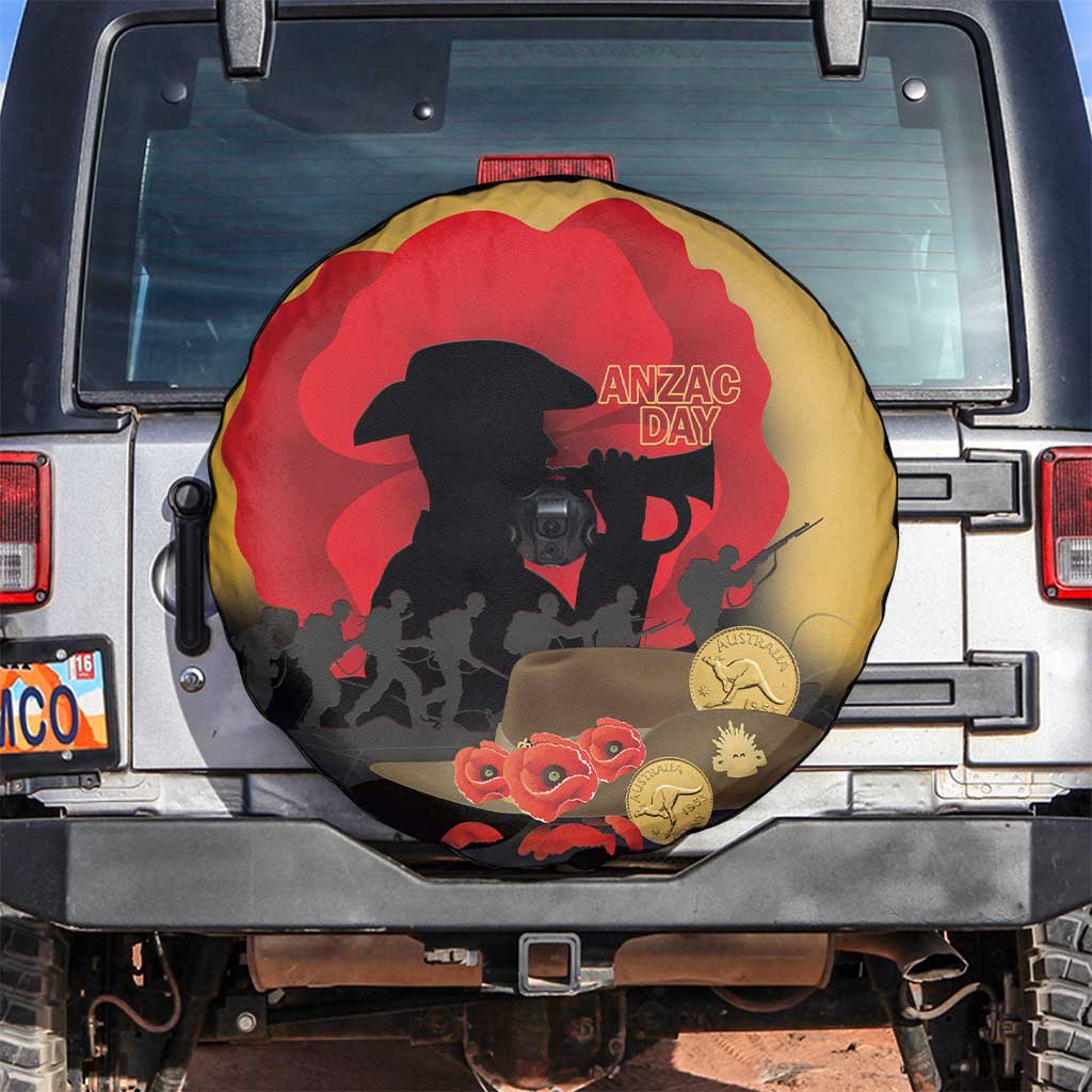 Australia Two-up Pennies ANZAC Day Spare Tire Cover Slouch Hat Last Post With Poppy