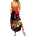Australia Two-up Pennies ANZAC Day Summer Maxi Dress Slouch Hat Last Post With Poppy