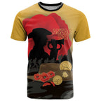 Australia Two-up Pennies ANZAC Day T Shirt Slouch Hat Last Post With Poppy