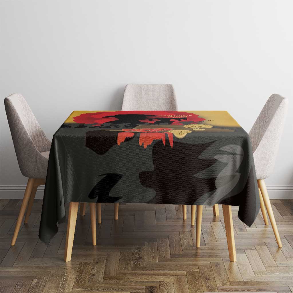 Australia Two-up Pennies ANZAC Day Tablecloth Slouch Hat Last Post With Poppy