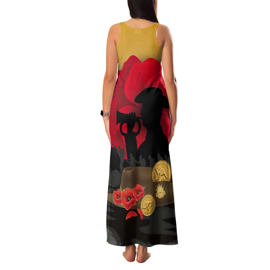 Australia Two-up Pennies ANZAC Day Tank Maxi Dress Slouch Hat Last Post With Poppy