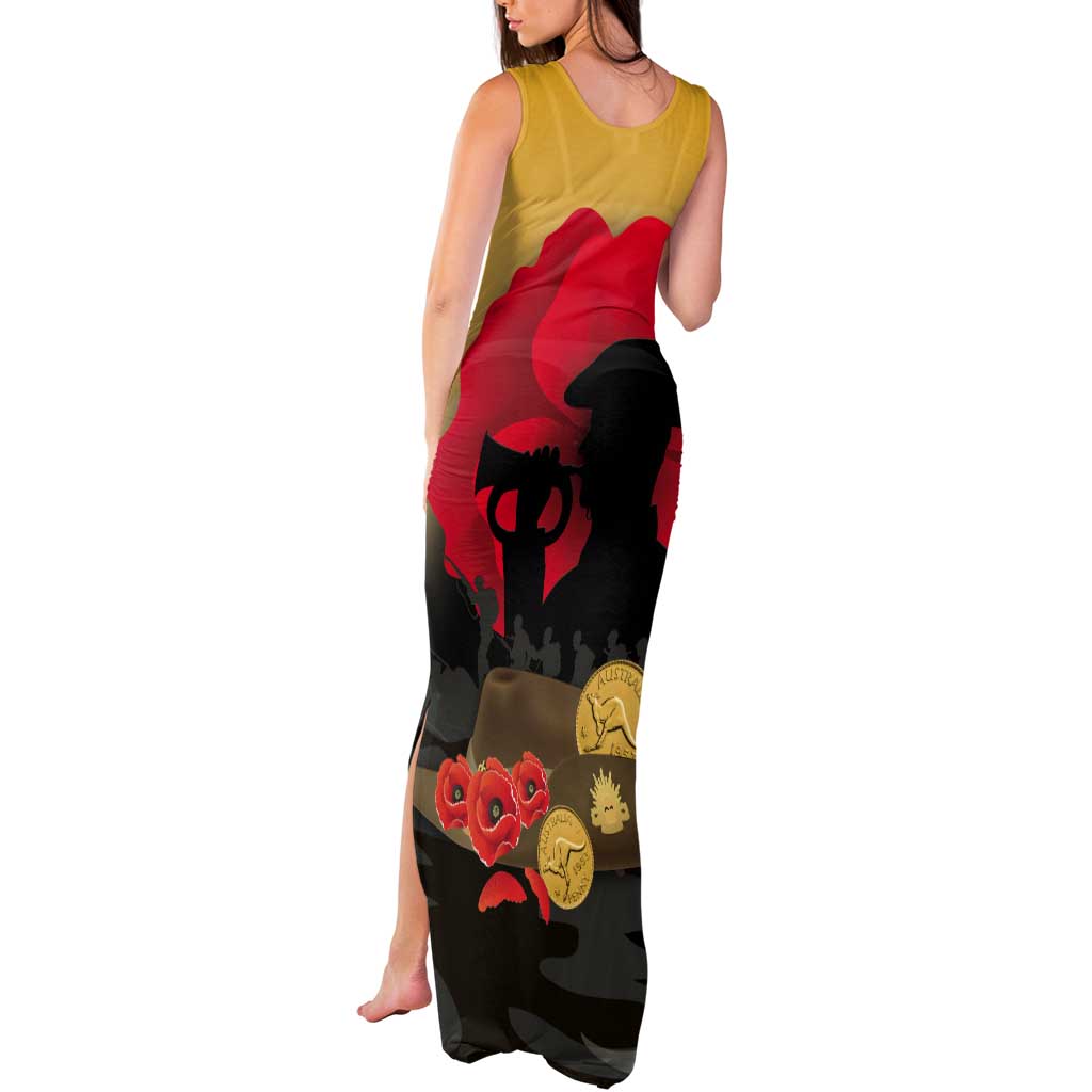 Australia Two-up Pennies ANZAC Day Tank Maxi Dress Slouch Hat Last Post With Poppy