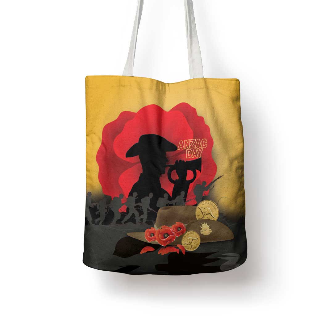 Australia Two-up Pennies ANZAC Day Tote Bag Slouch Hat Last Post With Poppy