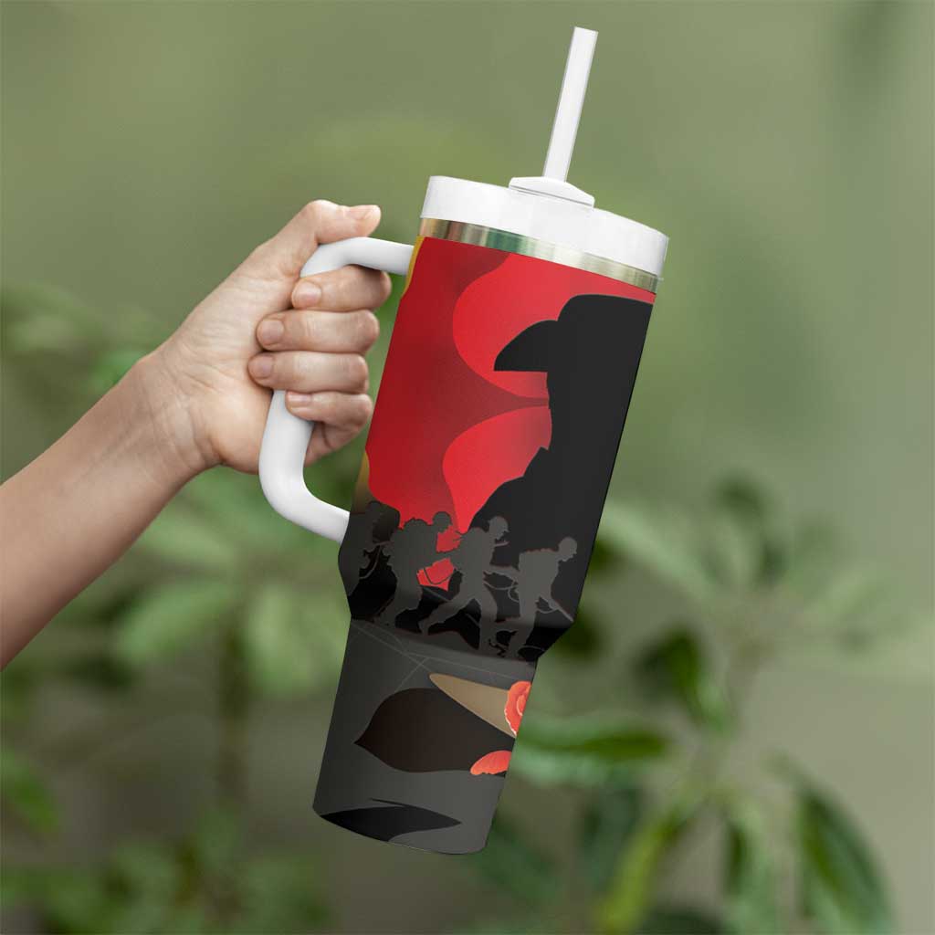 Australia Two-up Pennies ANZAC Day Tumbler With Handle Slouch Hat Last Post With Poppy