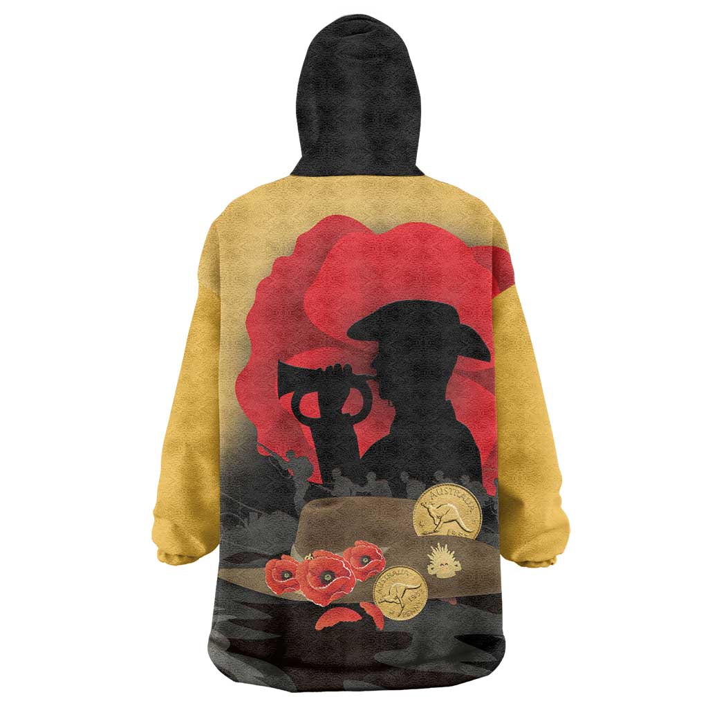 Australia Two-up Pennies ANZAC Day Wearable Blanket Hoodie Slouch Hat Last Post With Poppy