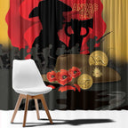 Australia Two-up Pennies ANZAC Day Window Curtain Slouch Hat Last Post With Poppy