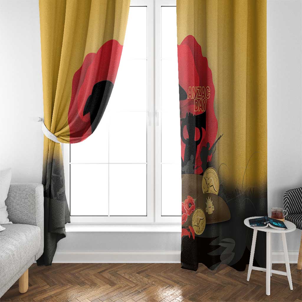 Australia Two-up Pennies ANZAC Day Window Curtain Slouch Hat Last Post With Poppy