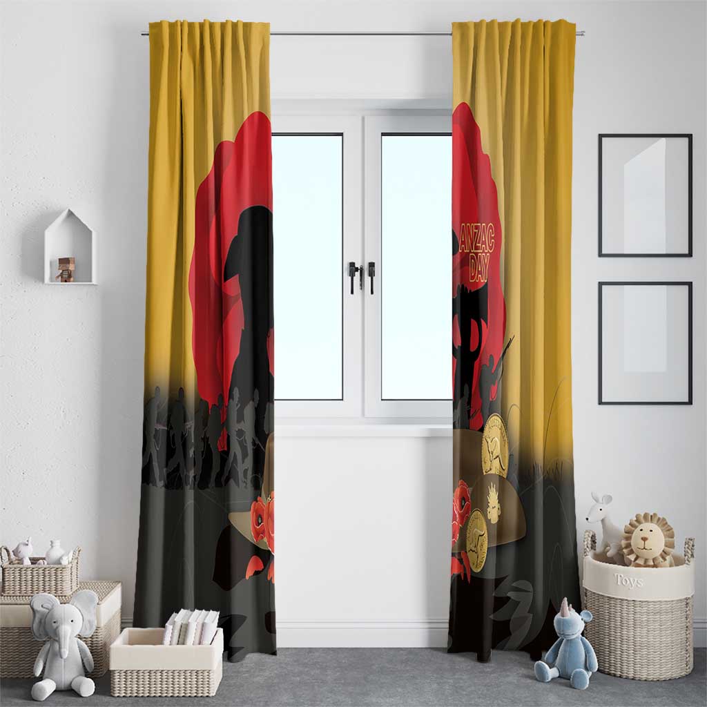Australia Two-up Pennies ANZAC Day Window Curtain Slouch Hat Last Post With Poppy