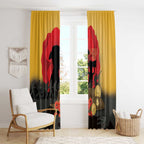 Australia Two-up Pennies ANZAC Day Window Curtain Slouch Hat Last Post With Poppy