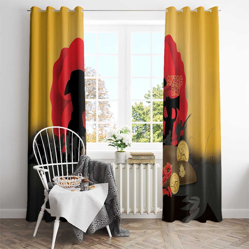 Australia Two-up Pennies ANZAC Day Window Curtain Slouch Hat Last Post With Poppy
