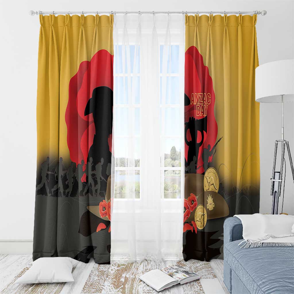 Australia Two-up Pennies ANZAC Day Window Curtain Slouch Hat Last Post With Poppy