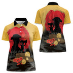 Australia Two-up Pennies ANZAC Day Women Polo Shirt Slouch Hat Last Post With Poppy