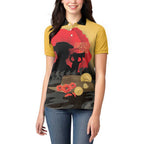 Australia Two-up Pennies ANZAC Day Women Polo Shirt Slouch Hat Last Post With Poppy