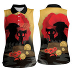 Australia Two-up Pennies ANZAC Day Women Sleeveless Polo Shirt Slouch Hat Last Post With Poppy