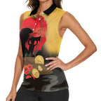 Australia Two-up Pennies ANZAC Day Women Sleeveless Polo Shirt Slouch Hat Last Post With Poppy