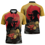 Australia Two-up Pennies ANZAC Day Zipper Polo Shirt Slouch Hat Last Post With Poppy
