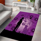 Australia Animals ANZAC Day Area Rug Lest We Forget The Animals Too Purple Poppy