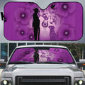 Australia Animals ANZAC Day Auto Sun Shade Lest We Forget The Animals Too Purple Poppy