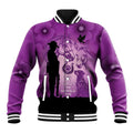 Australia Animals ANZAC Day Baseball Jacket Lest We Forget The Animals Too Purple Poppy