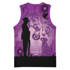 Australia Animals ANZAC Day Basketball Jersey Lest We Forget The Animals Too Purple Poppy