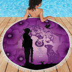 Australia Animals ANZAC Day Beach Blanket Lest We Forget The Animals Too Purple Poppy