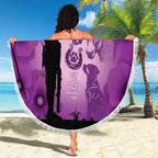 Australia Animals ANZAC Day Beach Blanket Lest We Forget The Animals Too Purple Poppy