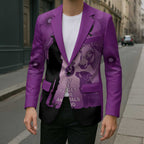Australia Animals ANZAC Day Blazer Lest We Forget The Animals Too Purple Poppy