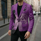 Australia Animals ANZAC Day Blazer Lest We Forget The Animals Too Purple Poppy