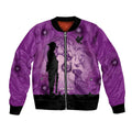 Australia Animals ANZAC Day Bomber Jacket Lest We Forget The Animals Too Purple Poppy