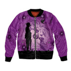 Australia Animals ANZAC Day Bomber Jacket Lest We Forget The Animals Too Purple Poppy