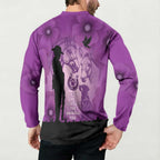 Australia Animals ANZAC Day Button Sweatshirt Lest We Forget The Animals Too Purple Poppy